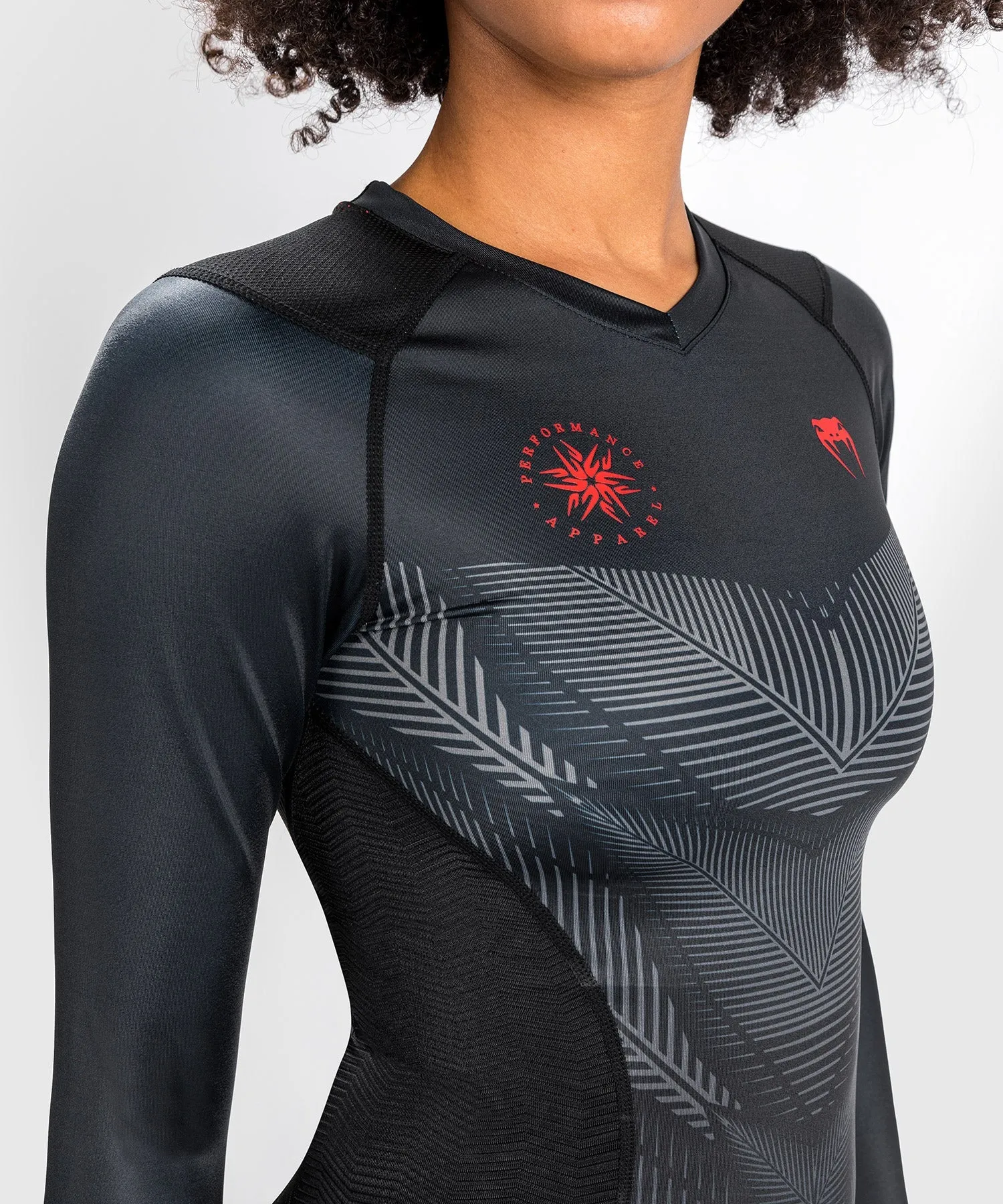 Venum Phantom Rashguard Long Sleeves - For Women - Black/Red