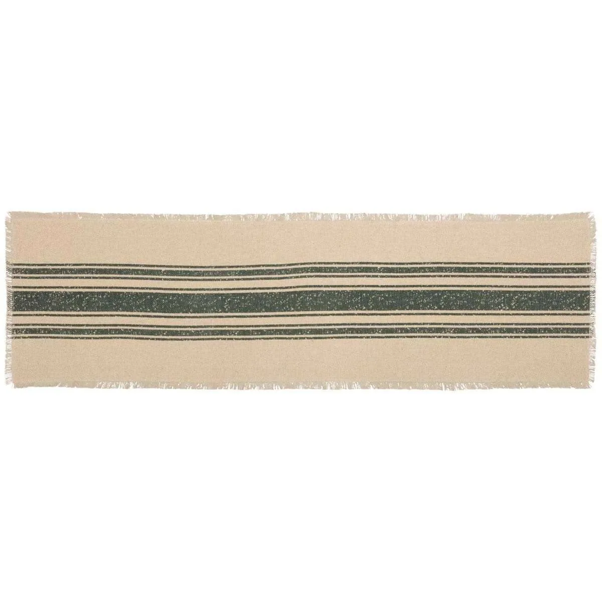 Vintage Burlap Stripe Green Runner 13x48 VHC Brands