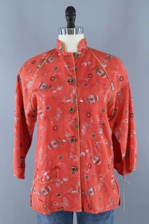 Vintage Chinoiserie Tunic Blouse