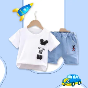 White Mickey Shorts Set