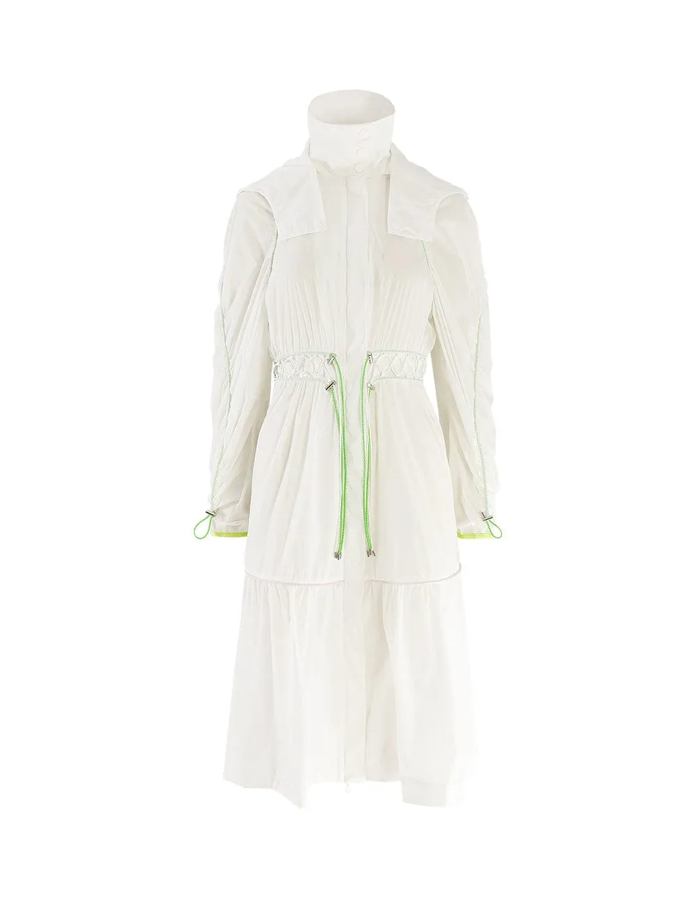 Women Long Sleeves Elongated Hooded Coat