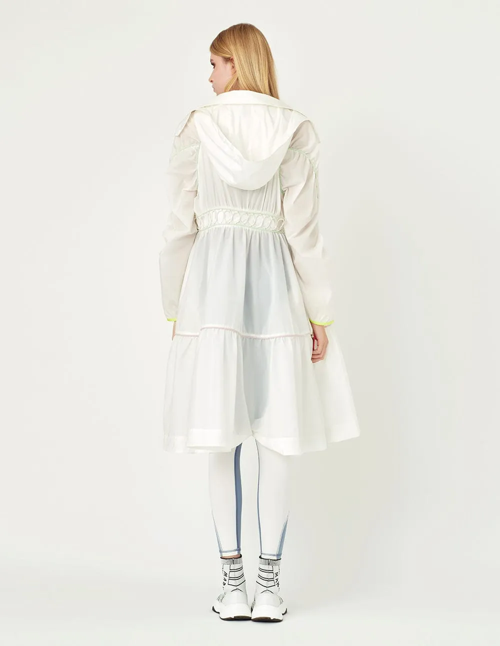Women Long Sleeves Elongated Hooded Coat