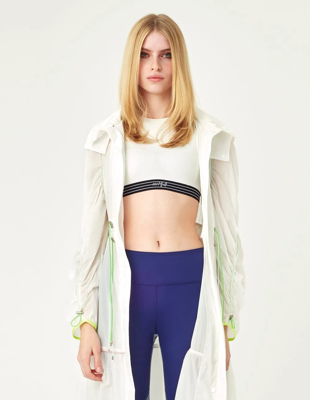 Women Long Sleeves Elongated Hooded Coat