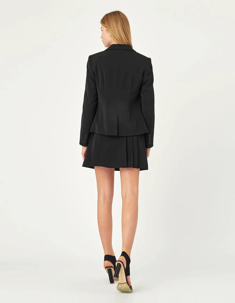 Women Notched Lapel Suit Blazer