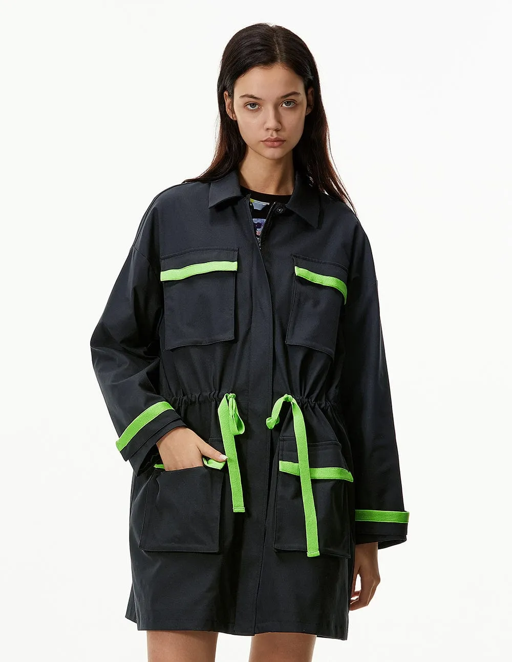Women Zip-Up Drawstring Jacket