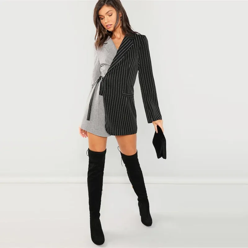 Women's Autumn Casual Tie Waist Coat