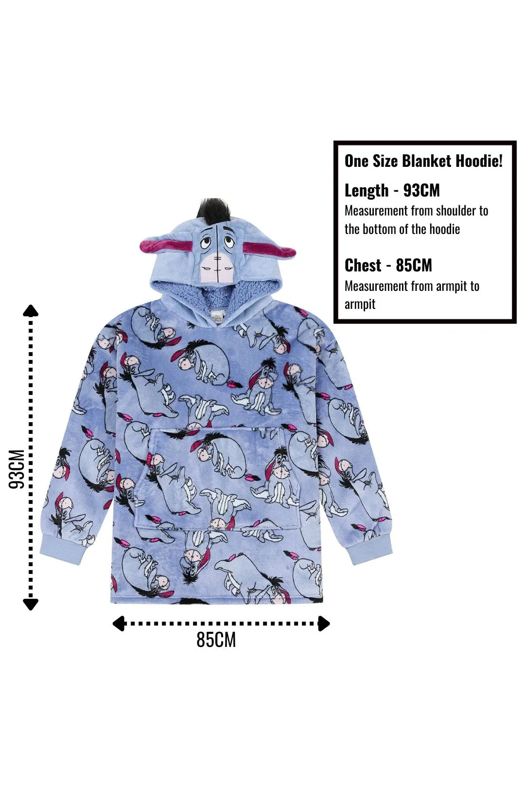 Women's Disney Eeyore Winnie The Pooh Oversized Fleece Blanket Hoodie One Size W23