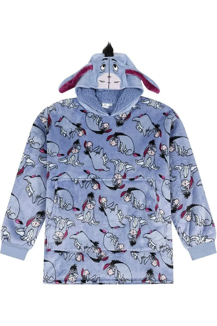 Women's Disney Eeyore Winnie The Pooh Oversized Fleece Blanket Hoodie One Size W23