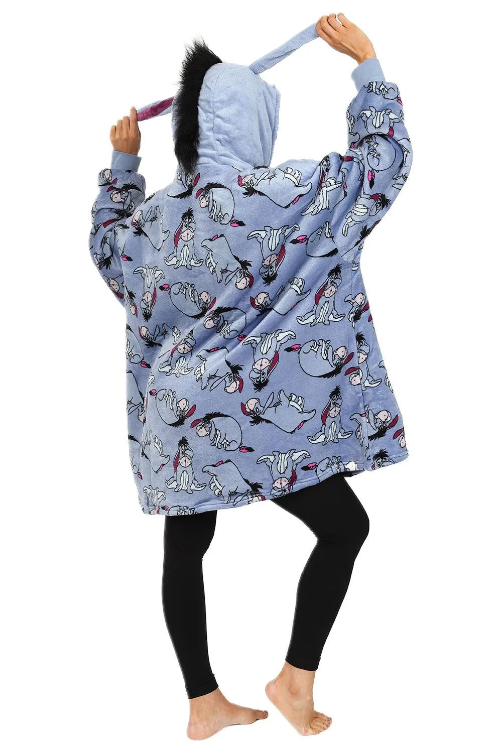 Women's Disney Eeyore Winnie The Pooh Oversized Fleece Blanket Hoodie One Size W23