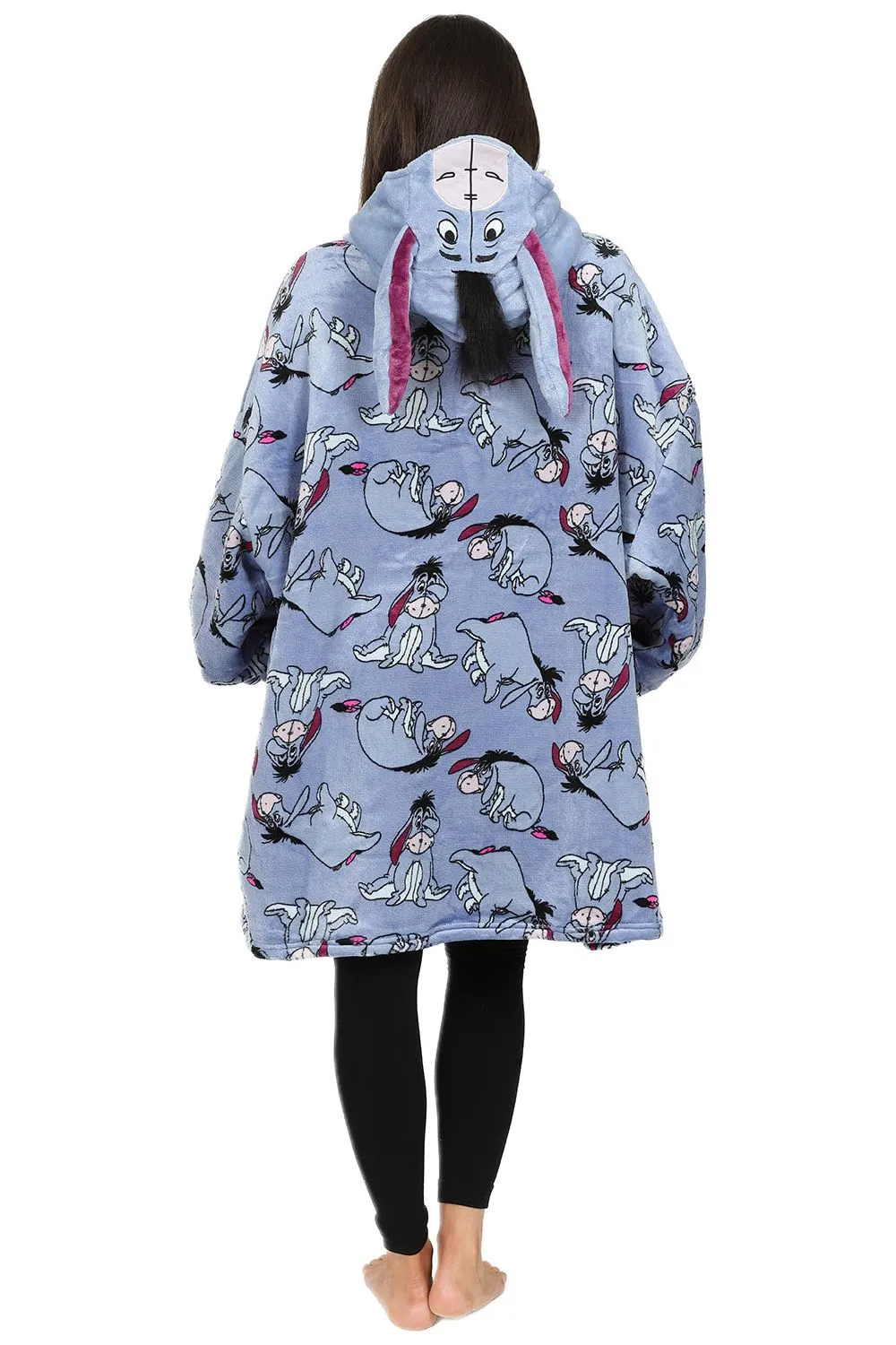 Women's Disney Eeyore Winnie The Pooh Oversized Fleece Blanket Hoodie One Size W23
