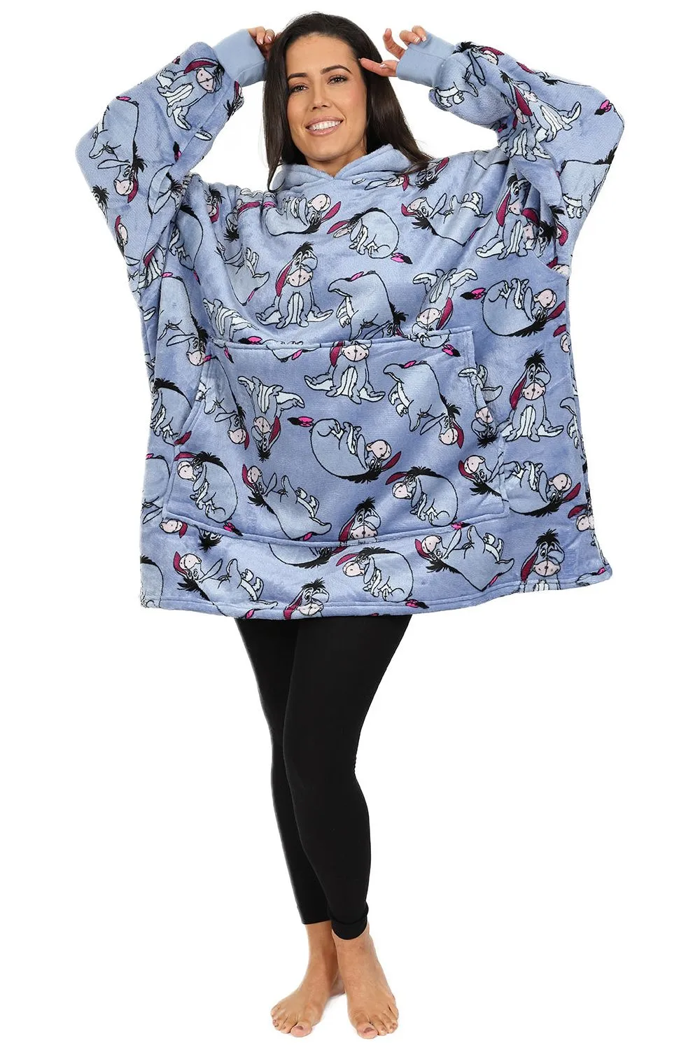 Women's Disney Eeyore Winnie The Pooh Oversized Fleece Blanket Hoodie One Size W23