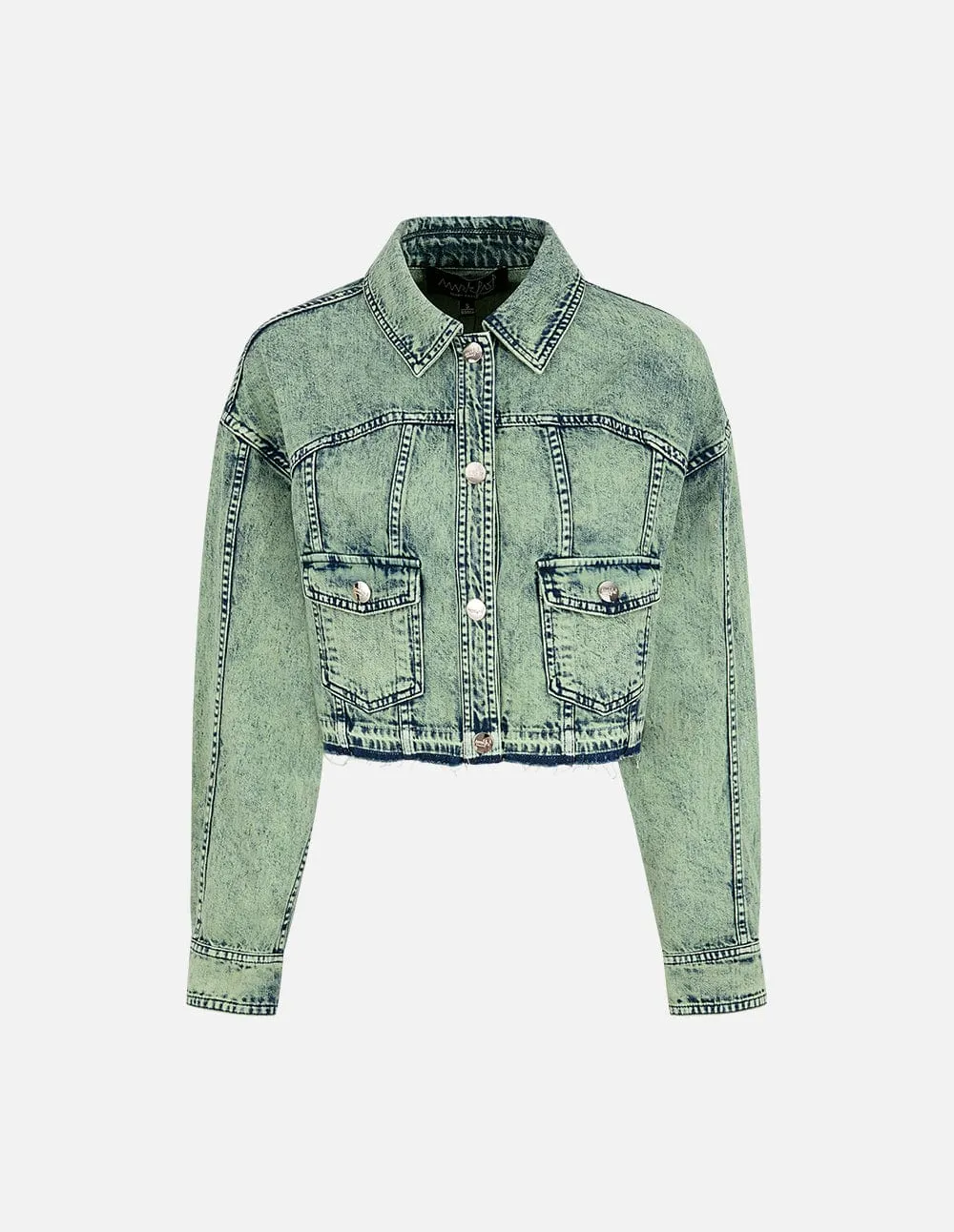 Women's Ripped Sleeves Washed Denim Jacket