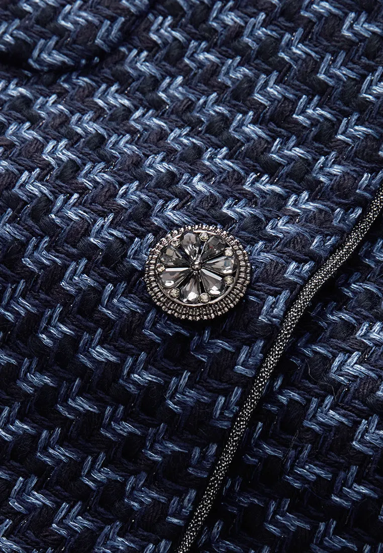 Woven Chevron Tweed Jacket