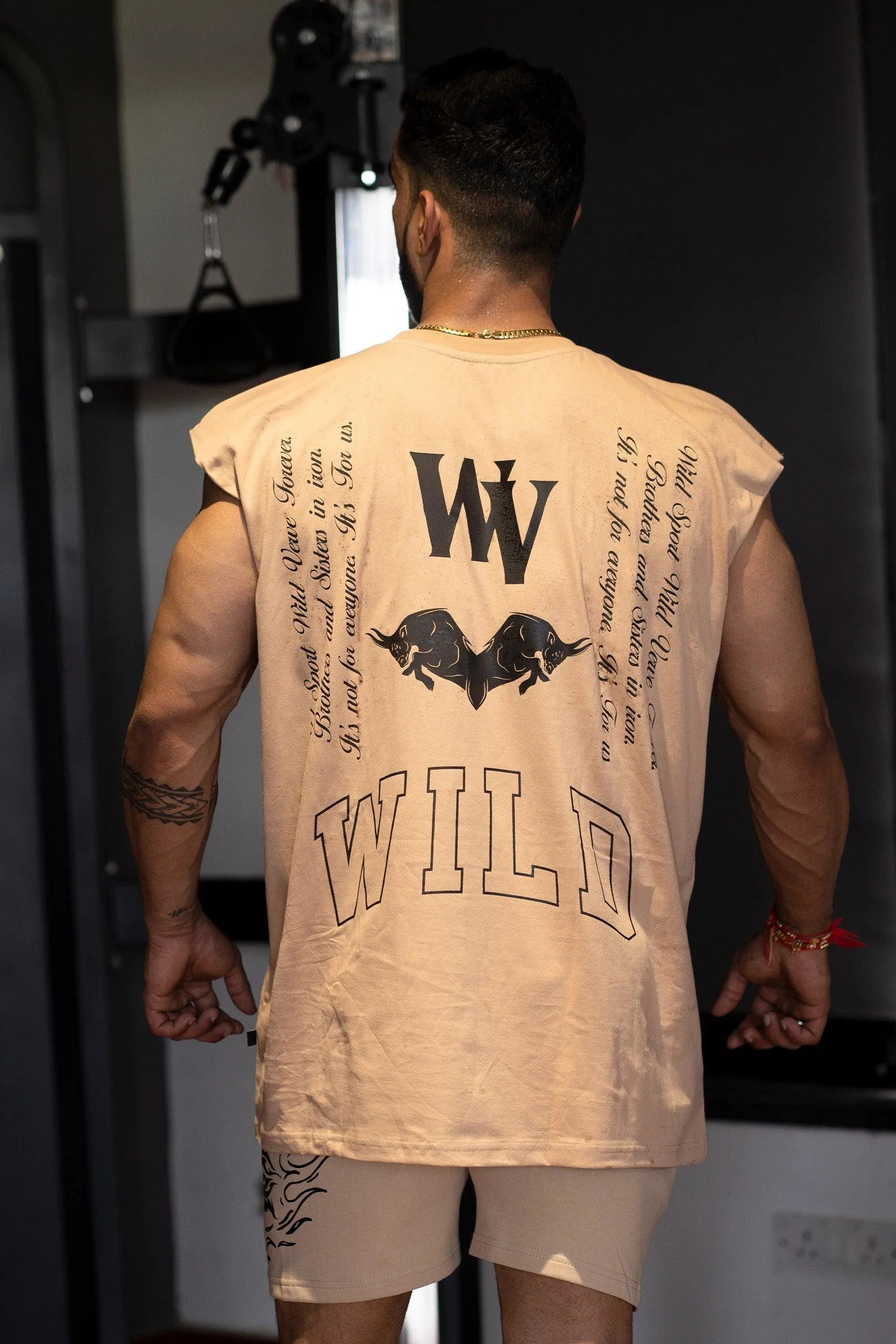 WV STAND UP "PREMIUM VINTAGE" MUSCLE TEE (BEIGE)