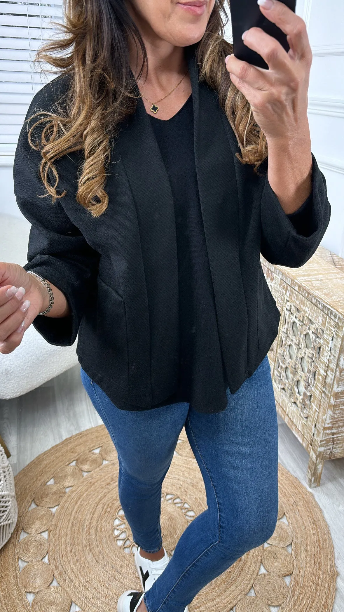 Yoko Black Kimono Blazer