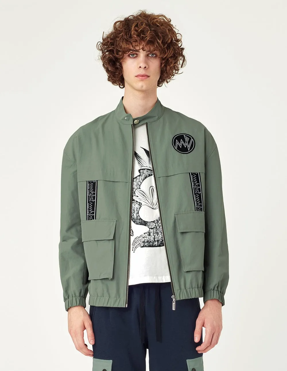 Zipped Stand Collar Jacket